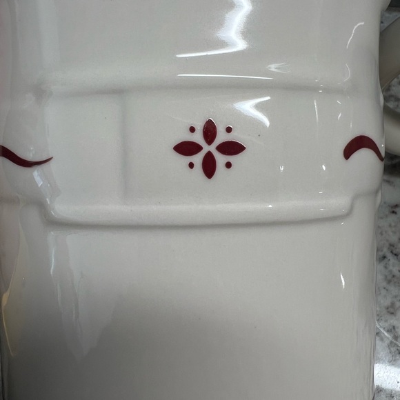 Longaberger 1 Quart Pottery Crock Traditional Red - Picture 4 of 4